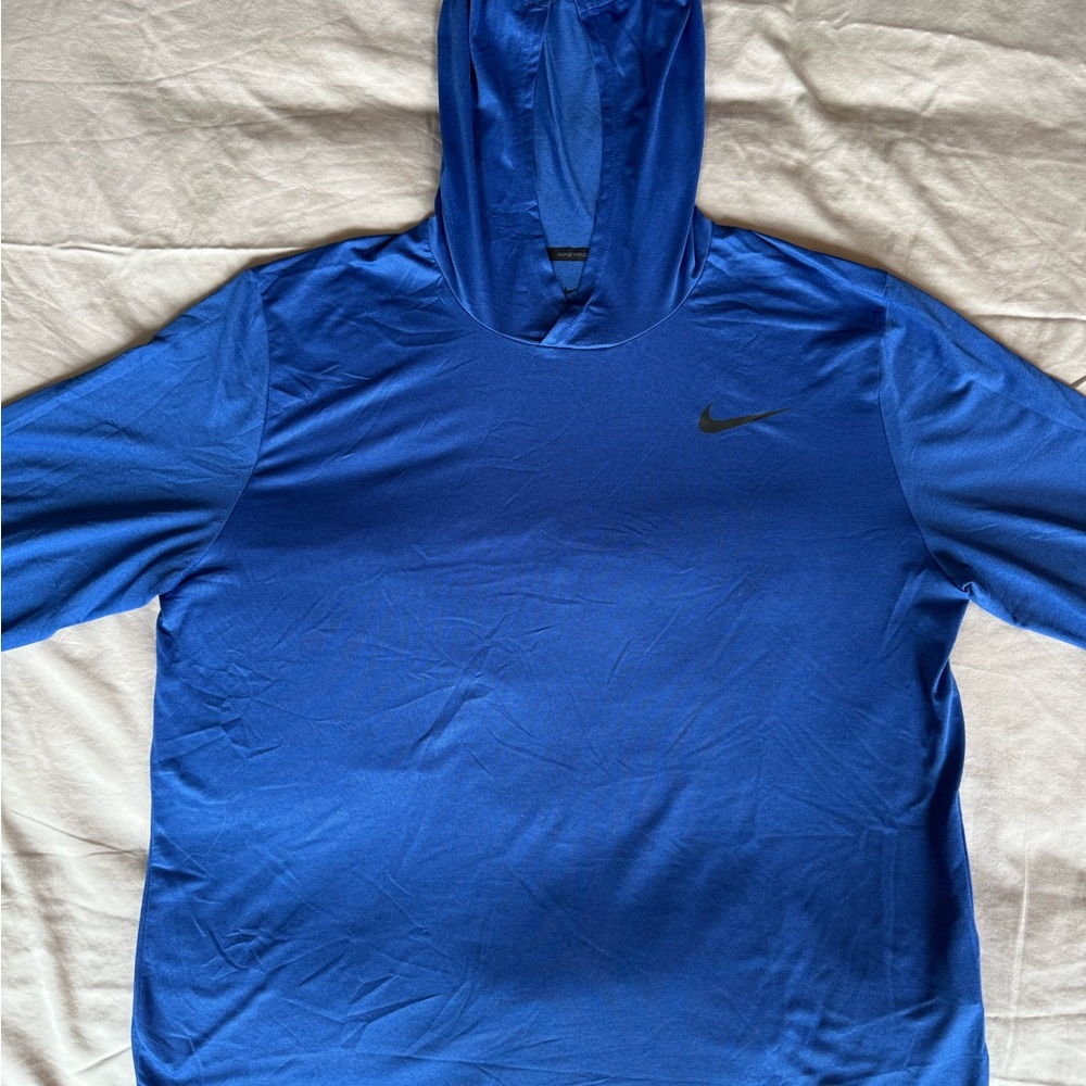 Men’s Nike Pro Royal Blue Lightweight Hoodie XL Extra Large Running - Picture 2 of 2